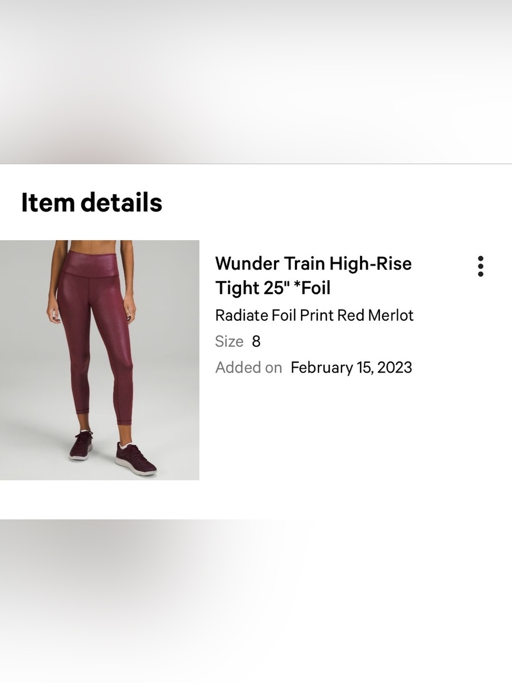 lululemon athletica Wunder Train High-Rise Tights - Radiant Red Merlot Foil